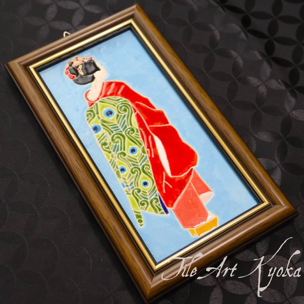 ◆タイルアート◆和柄◆舞妓◆MAIKO◆木枠付◆ | 3枚目